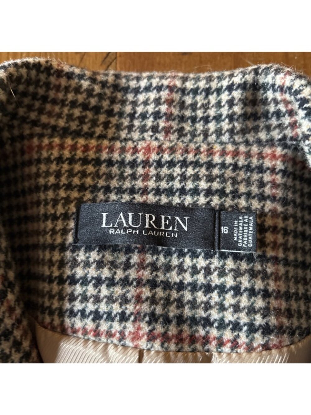 black label ralph lauren woman's Brown & Black Tweed Wool Blend Coat Size 16 - Picture 5 of 10